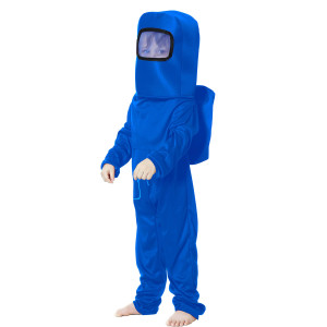 Noucher Kids Astronaut Costume Game Space Suit Red Jumpsuit Halloween Backpack Cosplay Costumes For Boys Kids Girls Aged 3-10(Tag M(5-6T), Blue)