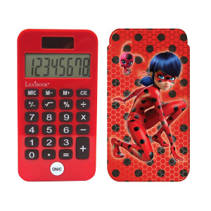 Lexibook C45Mi Pocket Miraculous, Ladybug, Conventional And Advanced Calculator Functions, Rigid Protective Cover, With Battery, Red/Black