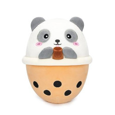 Aixini Panda Boba Plush 10 Inch Bubble Tea Stuffed Animal Soft Kawaii Plushie Toy