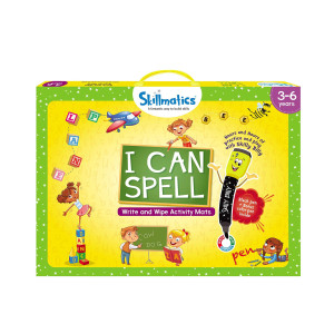 Skillmatics Educational Game - I Can Spell, Reusable Activity Mats With 2 Dry Erase Markers, Gifts For Ages 3 To 6