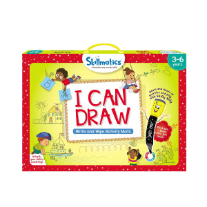 Skillmatics Educational Game - I Can Draw, Reusable Activity Mats With 2 Dry Erase Markers, Gifts For Ages 3 To 6