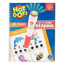 Educational Insights Hot Dots Let'S Learn Kindergarten Reading - Learn Spelling & Reading Workbook With Interactive Pen, Ages 5+