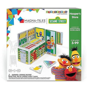 Createon Magna-Tiles Hooper�S Store Magnetic Kids� Building Toys, Educational Magnetic Tile �Sesame Street� Toys For Ages 3+, 16 Pieces