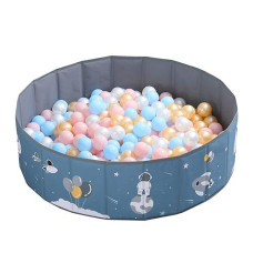 Limitlessfunn Foldable Double Layer Oxford Cloth Kids Ball Pit, Play Ball Pool With Storage Bag (Balls Not Included) Playpen For Baby Toddlers (48 Inch, Large, Cosmos)