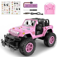 Nqd Remote Control Car, Rechargeable Rc Racing Cars With Stickers 1:16 Scale, 80 Min Play, 2.4Ghz Off Road Trucks With Storage Case, All Terrain Toys Gifts For 3-Year-Old Girls