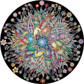 Bgraamiens Puzzle-Flower Whisper-1000 Pieces Round Puzzle Color Challenge Jigsaw Puzzles For Adults And Kids