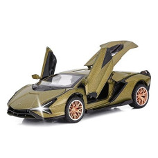 Sasbsc Toy Cars Lambo Sian Fkp3 Metal Model Car With Light And Sound Pull Back Toy Car For Boys Age 3 + Year Old (Army Green)