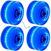 Nezylaf 4 Pack 32 X 58 Mm 78A Light Up Roller Skate Wheels, Skate Wheels With Bearings Installed For Indoor Or Outdoor Double Row Skating And Skateboard Accessories 32 X 58 Mm 78A