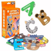 Abcaptain Refrigerator Animal Alphabet Magnets Magnetic Letters Toy, Large Abc Uppercase Preschool Educational Spelling Fridge Game Gift For Kids Toddlers Boys & Girls Ages 3 4 5 (26Pcs)