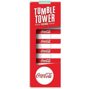 Masterpieces Family Games - Coca-Cola Wood Block Tumble Tower - Officially Licensed