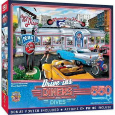 Masterpieces 550 Piece Jigsaw Puzzle for Adults, Family, Or Kids - Rock & Rolla Diner - 18x24