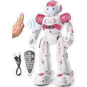 Kingsdragon Rc Robot Toys For Kids, Gesture & Sensing Remote Control Robot For Age 3 4 5 6 7 8 Year Old Boys Girls Birthday Gift Present (Pink)