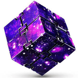 Gucabe Infinite Cubes For Kids, Teens And Adults. Cool Adult Toys Mini Gadgets Best For Relieving Stress Or Anxiety And Killing Time Sensory Toys Unique Birthday Easter Gifts (Purple Galaxy, 1)