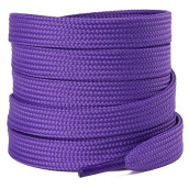 Olukssck [1 Pair Flat Shoe Laces For Sneakers, 2/5" Wide Athletic Shoelaces Dark Purple 45 Inch(114Cm)