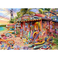 Huadada Jigsaw Puzzles For Adults 1000 Pieces, Beach Shop Interlock Perfectly Decor Gift Party Toy For Kid Boy Girl Senior (27.5"X19.6"), 1:1 Poster