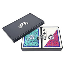 Copag 1546 Neoteric Design 100% Plastic Playing Cards, Poker Size (Standard) Green/Red (Jumbo Index, 1 Set)