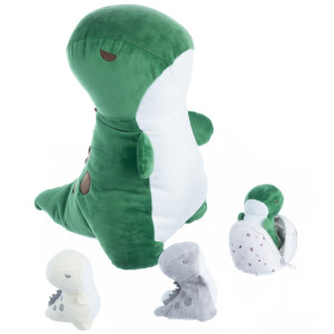 Pixiecrush Dinosaur Stuffed Animals - T-Rex Mommy With 3 Babies In Her Tummy - Cuddly Dino Plushies For Imaginative Play - Plush Toys Suitable For Kids 3 Years Old And Above - 10" X 8.5" X 11"