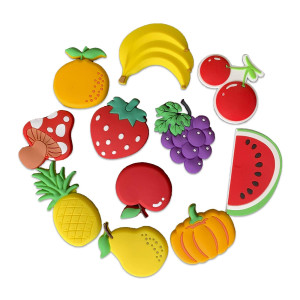 Vlook Fridge Magnets For Toddlers Soft Rubber Safety Magnets For Kids Children Magnets Baby Magnetic Toys Educational Gift (Fruit)