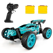 Tecnock Rc Car Remote Control Car For Kids,1:18 20 Km/H 2Wd Rc Buggy,2.4Ghz Offroad Racing Car For 40 Mins Play, Gift For Boys And Girls (Blue)