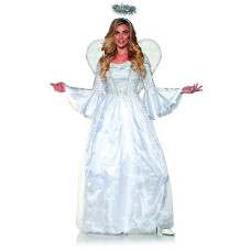 Underwraps Heavenly White Dress - Light Up Full Length Angel Halloween Costume For Women, Deluxe Heavenly Halloween Dress With Wings And Halo, Medium (8-10)