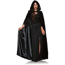 Underwraps Women'S Hooded Halloween Costume Cape With Lining Black