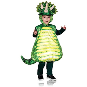 Dinosaur green Triceratops Printed Belly Baby costume X-Large