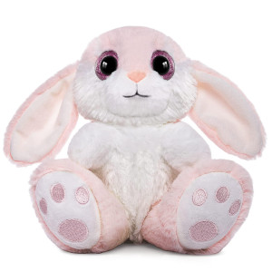 Nleio Bunny Stuffed Animal, 8.5" Plush Bunny Rabbit Stuffed Animals With Floppy Ears, Cuddly Soft Plush Toys Huggable & Washable, Easter Birthday Gift For Babies Toddlers Kids Boys Girls (Pink)