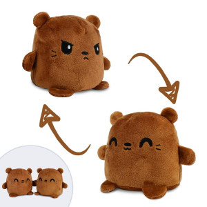 Teeturtle Plushmates Otter Brown Happy + Angry The Reversible Plush That Hold Hands