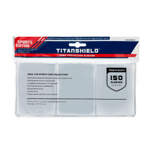 TitanShield (150 Sleevesclear) Sports Edition Standard Size Trading card Sleeves Deck Protectors (Baseball, Football, Basketball)