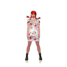 Seeing Red Evil Fast Food Girl Includes Dress, Apron, Gloves, Wig (Medium)