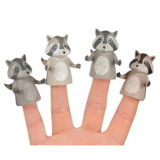 Mcphee 4 Piece Set Finger Raccoons Finger Puppets