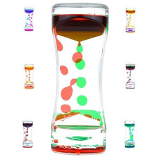 Liquid Motion Bubbler Timer Diamond Shaped Liquid Timer For Fidget Toy,Autism Toys , Children Activity, Calm Relaxing ,Penguin Desk Toys And Home Ornament (Red And Green-Ordinary)