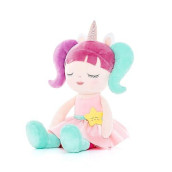 Lazada Unicorn Rag Girl Dolls Baby Gifts Soft Plush Doll Purple And Green 16"