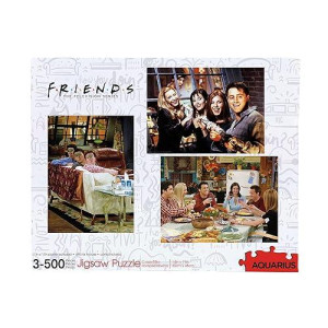 Aquarius Set Of 3 Friends Puzzles (Three 500 Piece Jigsaw Puzzles) - Glare Free - Precision Fit - Officially Licensed Friends Merchandise & Collectibles - 14X19 Inches