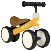 Retrospec Cricket Baby Walker Balance Bike With 4 Wheels For Ages 12-24 Months - Toddler Bicycle Toy For 1 Year Old�S - Ride On Toys For Boys And Girls - One Size (Sunflower)