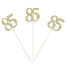 Pack Of 10 Gold Glitter 85Th Birthday Centerpiece Sticks Number 85 Table Topper Age Letter Decorations