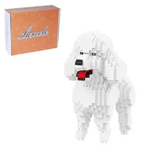 Larcele Mini Building Blocks Animal Set, Diy Micro 3D Building Toy Bricks,790 Pieces Kljm-05(Teddy In White)