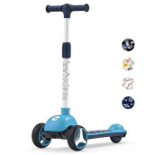Toddler Scooter For Kids Ages 1-3/3-5/4-6 Years Old, 3 Wheels Foldable Kids Scooter For Age 6-10/8-12 With Adjustable Heights And Led Wheels(Blue Galaxy)