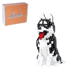 Larcele Mini Building Blocks Animal Set, Diy Micro 3D Building Toy Bricks,753 Pieces Kljm-05(Huskie)