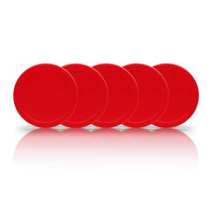 Beryler? 5 Pack Air Hockey Red Replacement, 2.5 In Diameter, Thicker Pucks For Game Tables, Accessories, Equipment