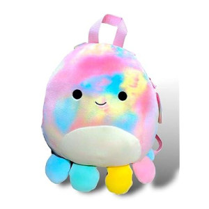 Squishmallows Official Kellytoy Backpack 12 Inch Squishy Soft Plush Animal Bag (Opal The Octopus)