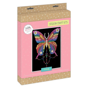 Sequin Craft Kit Set, Butterfly, Diy Craft, Make Your Own, Home, Children And Adults Hobby