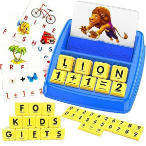 Learning Toys For Kids 3-8 Years Old,Educational Toys Matching Letter Games For Toddlers 3-8 Year Olds,5-7 Year Children Fun Flash Cards Spelling Games&Math Game,Birthday Gifts For Boys Girls Ages 3-8