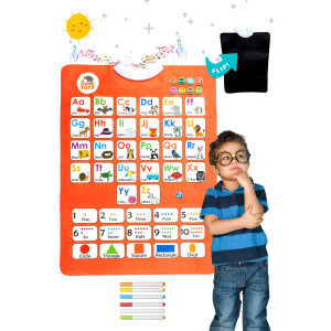 Interactive Abc Learn And Play Chart, Abc Learning For Toddlers, Electronic Alphabet Poster, Abc Wall Chart, Abc Poster For Toddlers Wall, Phonics Talking Poster Double Sided