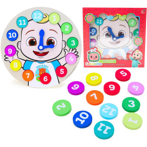 Toyland Cocomelon Wooden Learning Clock Puzzle - Learn To Tell The Time - Toddler Toys Age 3+