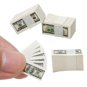 300Pcs Miniature Dollars Fake Money Prop Double Sided Printed 100 Dollar Bills Mini Money