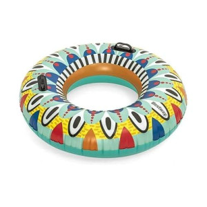 Bestway Flirty Fiesta Swim Tube, 42 Inflatable Ring With Handles, Beach And Pool Float Toy For Kids, Multi-Coloured,One Size,36294