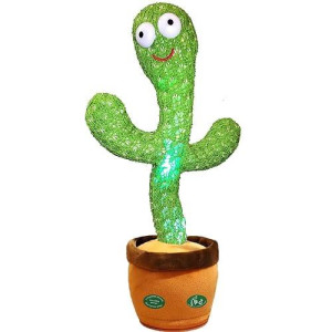Pbooo Dancing Cactus Toy,Talking Repeat Singing Sunny Cactus Toy 120 Pcs Songs For Baby 15S Record Your Sound Sing+Dancing+Recording+Led