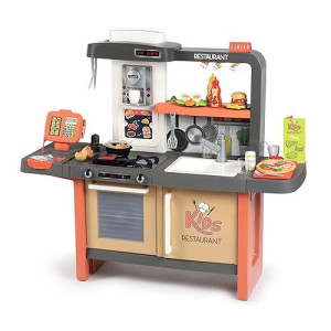 Smoby - Chef Corner Restaurant With Lights And Sounds, Pretend Play Toy Food Restaurant With 63 Accessories For Children 3+