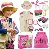 Cheerful Children Toys Premium Quality Bug Catching Kit - 19 Pcs Kids Explorer Kit - 3-7 Kids Adventure Kit Include Safari Vest, Hat & Extra Sturdy Accessories - Ideal Educational Gift - Learn & Play